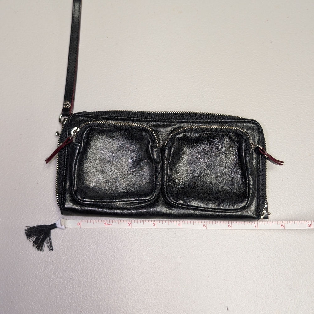 MZ Wallace Black Leather Wristlet Wallet